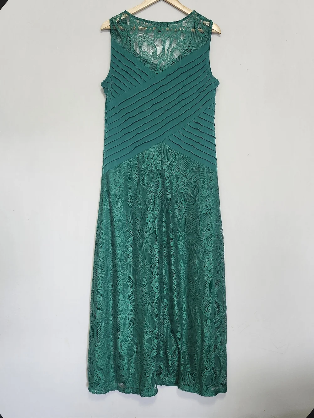 Candalite Emerald Green Lace Maxi Dress Size XL - Picture 7 of 8